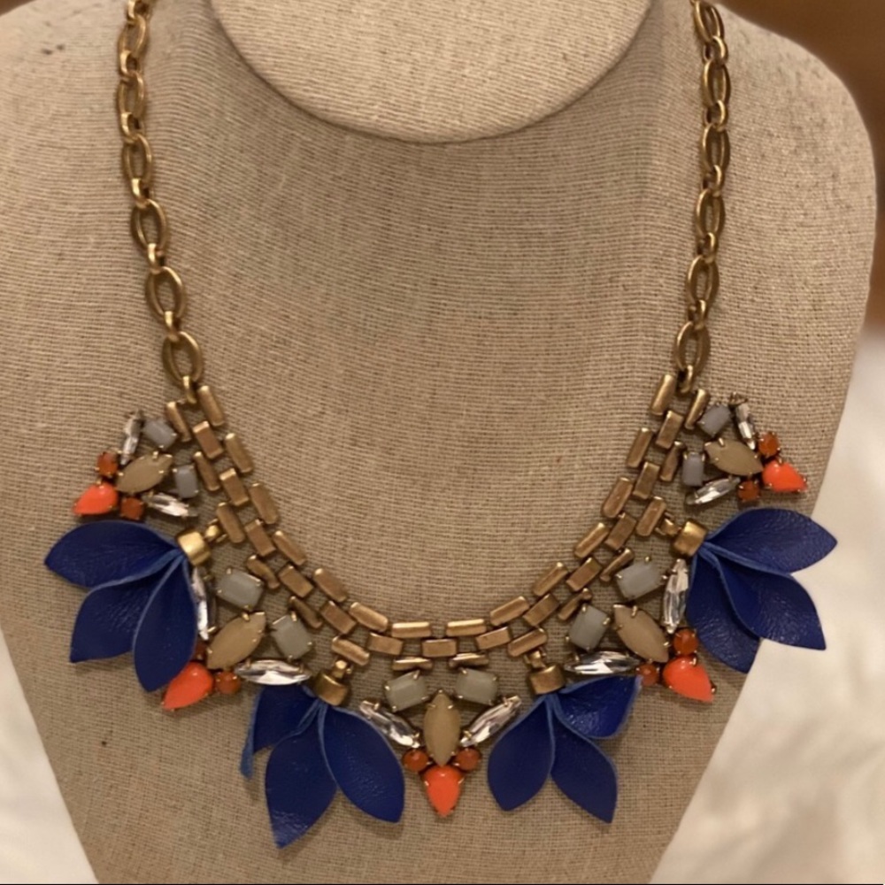 Stella & Dot | Gorgeous GOLD Cobalt Blue & Bright Orange Leather Melia N… - Picture 7 of 8